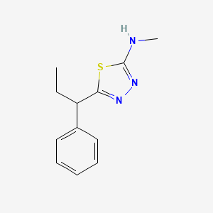 molecular formula C12H15N3S B12911028 N-Methyl-5-(1-phenylpropyl)-1,3,4-thiadiazol-2-amine CAS No. 87527-81-9