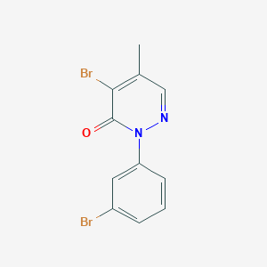 molecular formula C11H8Br2N2O B12911089 4-Bromo-2-(3-bromophenyl)-5-methylpyridazin-3(2H)-one CAS No. 68143-27-1