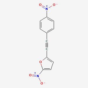 molecular formula C12H6N2O5 B12911158 Furan, 2-nitro-5-[(4-nitrophenyl)ethynyl]- CAS No. 58246-14-3