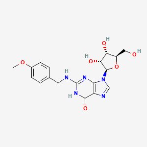 molecular formula C18H21N5O6 B12911165 N-[(4-Methoxyphenyl)methyl]guanosine CAS No. 78907-25-2