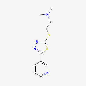 molecular formula C11H14N4S2 B12911177 N,N-Dimethyl-2-{[5-(pyridin-3-yl)-1,3,4-thiadiazol-2-yl]sulfanyl}ethan-1-amine CAS No. 88317-57-1