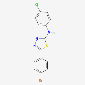 molecular formula C14H9BrClN3S B12911244 5-(4-bromophenyl)-N-(4-chlorophenyl)-1,3,4-thiadiazol-2-amine CAS No. 827580-43-8