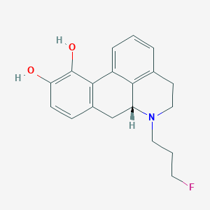 molecular formula C19H20FNO2 B129113 (6Ar)-6-(3-fluoropropyl)-5,6,6a,7-tetrahydro-4h-dibenzo[de,g]quinoline-10,11-diol CAS No. 146578-65-6