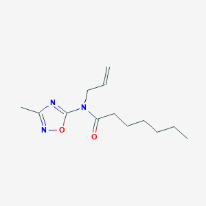 molecular formula C13H21N3O2 B12911331 N-(3-Methyl-1,2,4-oxadiazol-5-YL)-N-(prop-2-EN-1-YL)heptanamide CAS No. 62347-69-7