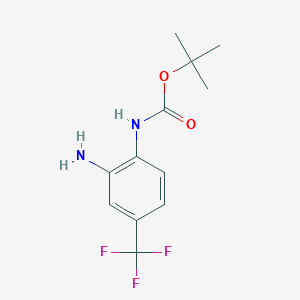 molecular formula C12H15F3N2O2 B1291204 tert-butyl N-[2-amino-4-(trifluoromethyl)phenyl]carbamate CAS No. 579474-48-9