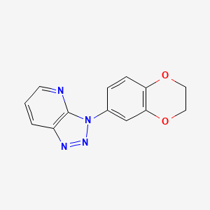 molecular formula C13H10N4O2 B12912352 3-(2,3-Dihydro-1,4-benzodioxin-6-yl)-3H-[1,2,3]triazolo[4,5-b]pyridine CAS No. 62052-20-4