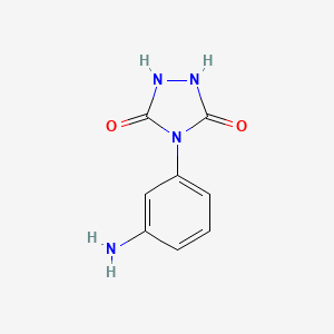 molecular formula C8H8N4O2 B1291238 4-(3-Aminophenyl)-1,2,4-triazolidine-3,5-dione 