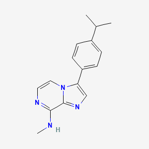 molecular formula C16H18N4 B12912923 N-Methyl-3-[4-(propan-2-yl)phenyl]imidazo[1,2-a]pyrazin-8-amine CAS No. 787591-18-8