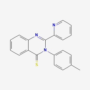 molecular formula C20H15N3S B12913060 4(3H)-Quinazolinethione, 3-(4-methylphenyl)-2-(2-pyridinyl)- CAS No. 61351-66-4