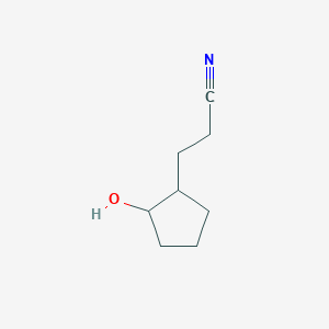 molecular formula C8H13NO B12913305 3-(2-Hydroxycyclopentyl)propanenitrile CAS No. 88904-01-2