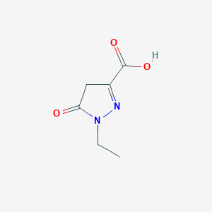 molecular formula C6H8N2O3 B129135 1-ethyl-5-oxo-4,5-dihydro-1H-pyrazole-3-carboxylic acid CAS No. 143392-60-3