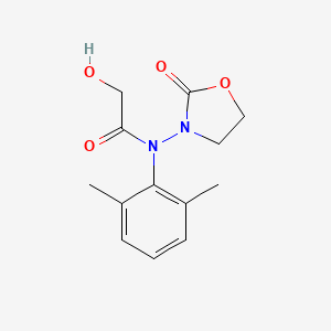 molecular formula C13H16N2O4 B12913739 N-(2,6-Dimethylphenyl)-2-hydroxy-N-(2-oxo-1,3-oxazolidin-3-yl)acetamide CAS No. 78157-39-8