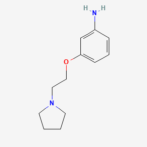 molecular formula C12H18N2O B1291388 3-[2-(Pyrrolidin-1-yl)ethoxy]aniline CAS No. 373824-30-7