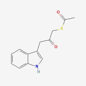 molecular formula C13H13NO2S B12913997 S-(3-(1H-Indol-3-yl)-2-oxopropyl) ethanethioate CAS No. 919295-75-3
