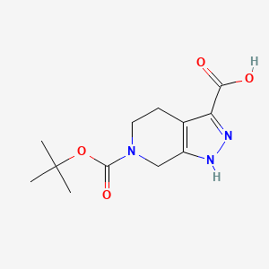 molecular formula C12H17N3O4 B1291410 6-Boc-1,4,5,7-tetrahydropyrazolo[3,4-c]pyridine-3-carboxylic acid CAS No. 821785-76-6