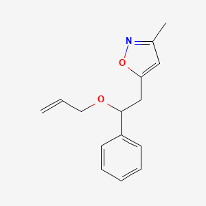 molecular formula C15H17NO2 B12914379 Isoxazole, 3-methyl-5-[2-phenyl-2-(2-propenyloxy)ethyl]- CAS No. 61449-17-0