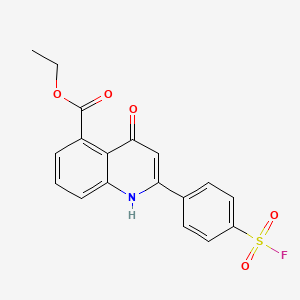 molecular formula C18H14FNO5S B12914434 Ethyl 2-(4-(fluorosulphonyl)phenyl)-4-hydroxyquinoline-5-carboxylate CAS No. 83803-43-4
