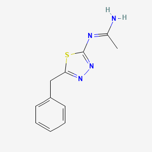 molecular formula C11H12N4S B12914514 N-(5-Benzyl-1,3,4-thiadiazol-2-yl)acetimidamide 