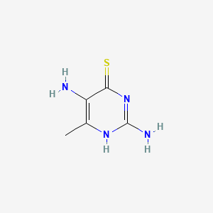 molecular formula C5H8N4S B12914657 2,5-Diamino-6-methylpyrimidine-4-thiol CAS No. 58052-68-9