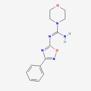 molecular formula C13H15N5O2 B12914671 N'-(3-phenyl-1,2,4-oxadiazol-5-yl)morpholine-4-carboximidamide 