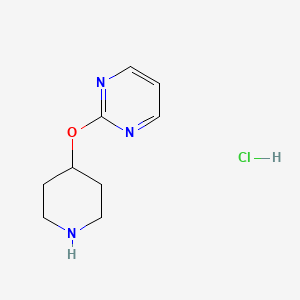 molecular formula C9H14ClN3O B1291481 2-(哌啶-4-氧基)嘧啶盐酸盐 CAS No. 412293-92-6