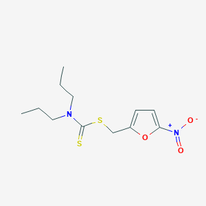 molecular formula C12H18N2O3S2 B12914815 (5-Nitrofuran-2-yl)methyl dipropylcarbamodithioate CAS No. 57905-46-1
