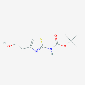 molecular formula C10H16N2O3S B129149 Tert-butyl 4-(2-hydroxyethyl)-1,3-thiazol-2-ylcarbamate CAS No. 147284-02-4