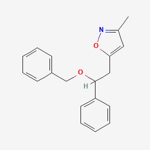 molecular formula C19H19NO2 B12915027 Isoxazole, 3-methyl-5-[2-phenyl-2-(phenylmethoxy)ethyl]- CAS No. 61449-18-1
