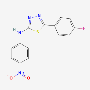 molecular formula C14H9FN4O2S B12915046 5-(4-fluorophenyl)-N-(4-nitrophenyl)-1,3,4-thiadiazol-2-amine CAS No. 827580-66-5