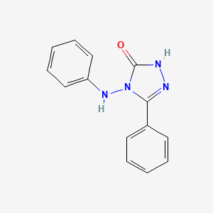 molecular formula C14H12N4O B12915070 4-anilino-3-phenyl-1H-1,2,4-triazol-5-one CAS No. 57735-14-5