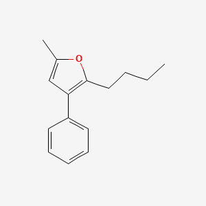 molecular formula C15H18O B12915237 2-Butyl-5-methyl-3-phenylfuran CAS No. 147328-19-6