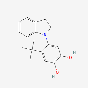 molecular formula C18H21NO2 B12915299 4-tert-Butyl-5-(2,3-dihydro-1H-indol-1-yl)benzene-1,2-diol CAS No. 62411-99-8