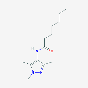 molecular formula C13H23N3O B12915424 N-(1,3,5-Trimethyl-1H-pyrazol-4-yl)heptanamide CAS No. 62400-47-9