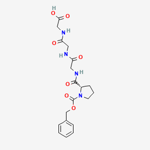 molecular formula C19H24N4O7 B12915444 (S)-2-(2-(2-(1-((Benzyloxy)carbonyl)pyrrolidine-2-carboxamido)acetamido)acetamido)acetic acid 