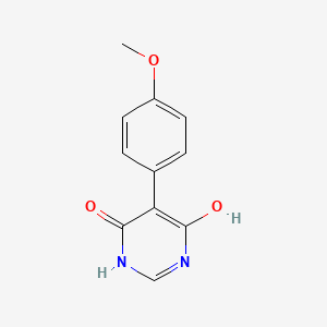 molecular formula C11H10N2O3 B12915493 6-Hydroxy-5-(4-methoxyphenyl)pyrimidin-4(3H)-one CAS No. 146532-67-4