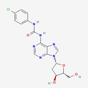 molecular formula C17H17ClN6O4 B12915519 N-[(4-Chlorophenyl)carbamoyl]-2'-deoxyadenosine CAS No. 922713-75-5