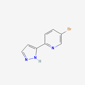 molecular formula C8H6BrN3 B1291572 5-Bromo-2-(1H-pyrazol-3-yl)pyridine CAS No. 811464-25-2