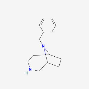 molecular formula C14H20N2 B1291588 9-Benzyl-3,9-diazabicyclo[4.2.1]nonane CAS No. 108437-46-3
