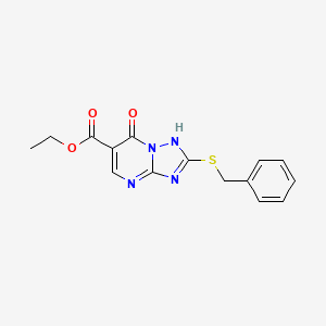 molecular formula C15H14N4O3S B12915959 ethyl 2-benzylsulfanyl-7-oxo-1H-[1,2,4]triazolo[1,5-a]pyrimidine-6-carboxylate CAS No. 51646-43-6