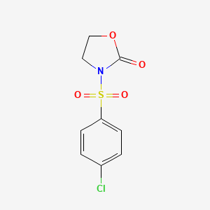molecular formula C9H8ClNO4S B12916009 3-[(4-Chlorophenyl)sulfonyl]-1,3-oxazolidin-2-one CAS No. 74668-35-2
