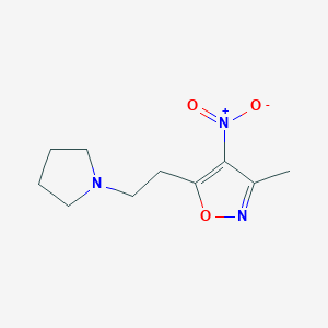 molecular formula C10H15N3O3 B12916083 Isoxazole, 3-methyl-4-nitro-5-[2-(1-pyrrolidinyl)ethyl]- CAS No. 61194-83-0