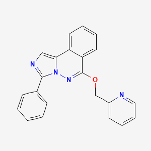 molecular formula C22H16N4O B12916161 Imidazo[5,1-a]phthalazine, 3-phenyl-6-(2-pyridinylmethoxy)- CAS No. 391197-24-3