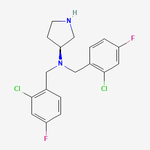 molecular formula C18H18Cl2F2N2 B12916545 (3S)-N,N-bis[(2-chloro-4-fluorophenyl)methyl]pyrrolidin-3-amine CAS No. 820983-96-8