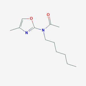 molecular formula C12H20N2O2 B12916615 Acetamide, N-hexyl-N-(4-methyl-2-oxazolyl)- CAS No. 57068-02-7