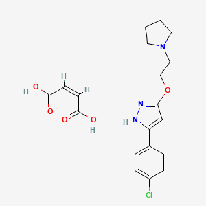 molecular formula C19H22ClN3O5 B12916652 5-(4-Chlorophenyl)-3-(2-(pyrrolidin-1-yl)ethoxy)-1H-pyrazole maleate 