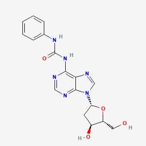 molecular formula C17H18N6O4 B12917099 2'-Deoxy-N-(phenylcarbamoyl)adenosine CAS No. 658712-92-6