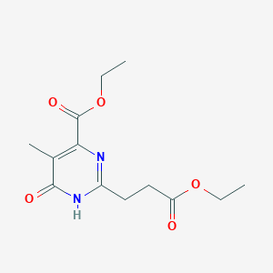 molecular formula C13H18N2O5 B12917113 Ethyl 2-(3-ethoxy-3-oxopropyl)-5-methyl-6-oxo-3,6-dihydropyrimidine-4-carboxylate CAS No. 75624-19-0