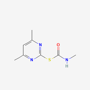 molecular formula C8H11N3OS B12917138 Carbamothioic acid, methyl-, S-(4,6-dimethyl-2-pyrimidinyl) ester CAS No. 61887-69-2