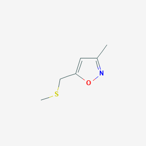 molecular formula C6H9NOS B12917501 3-Methyl-5-((methylthio)methyl)isoxazole CAS No. 62705-67-3