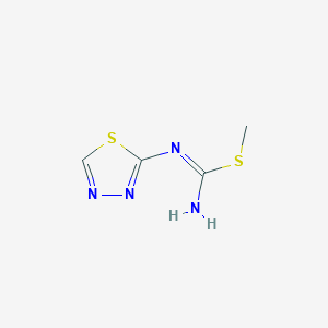 molecular formula C4H6N4S2 B12917581 Methyl 1,3,4-thiadiazol-2-ylcarbamimidothioate 
